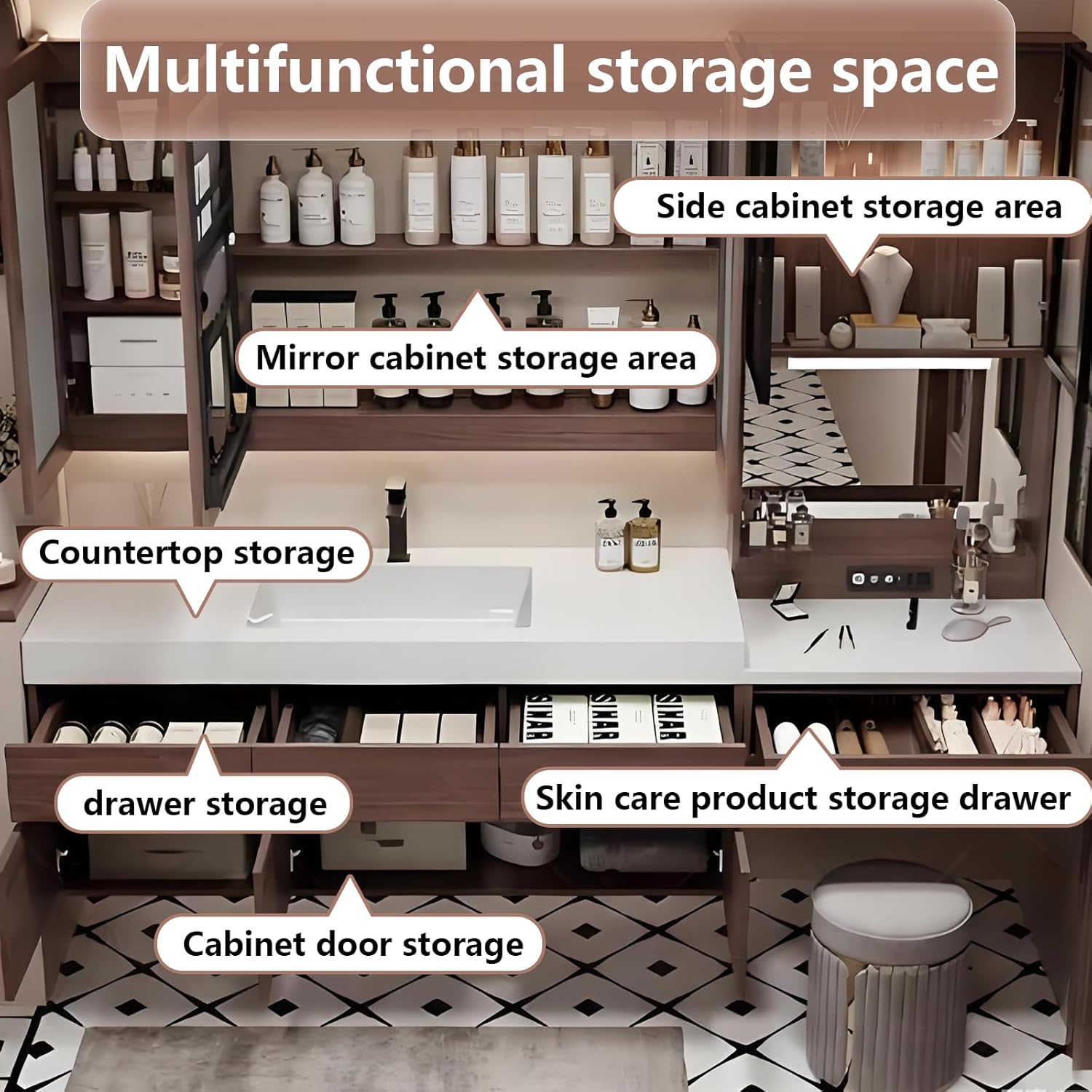 88IN bathroom vanity worth buying,should I buy 88IN bathroom vanity,88IN vanity pros cons,best bathroom vanity to buy,ZGNBSD vanity honest assessment,floating vanity with defog mirror condition quality and materials close-up