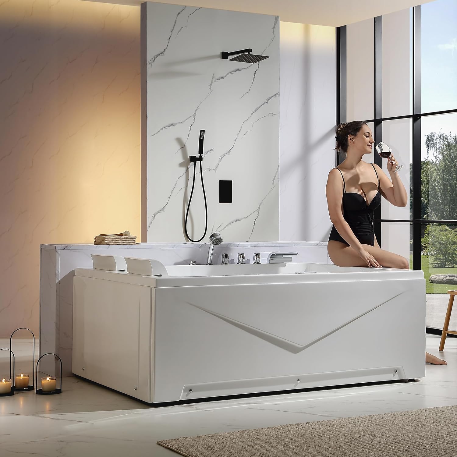 Empava whirlpool bathtub worth it,should I buy Empava bathtub,Empava vs other jetted tubs,Empava 2 person tub pros cons,best two person whirlpool tub,Empava heated tub worth buying condition quality and materials close-up