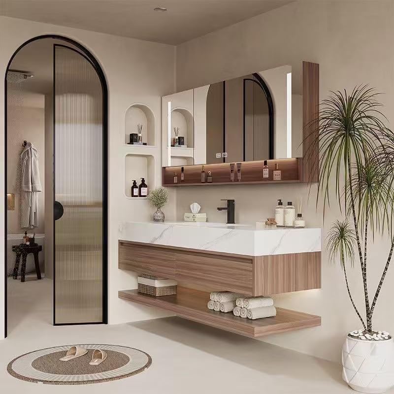 GruiGevi Bathroom Vanity Worth Buying? Honest Pros & Cons 4 GruiGevi bathroom vanity worth buying,should I buy GruiGevi vanity,GruiGevi vanity pros cons,best floating bathroom vanity,bathroom vanity with defogging mirror,solid wood vanity worth it condition quality and materials close-up