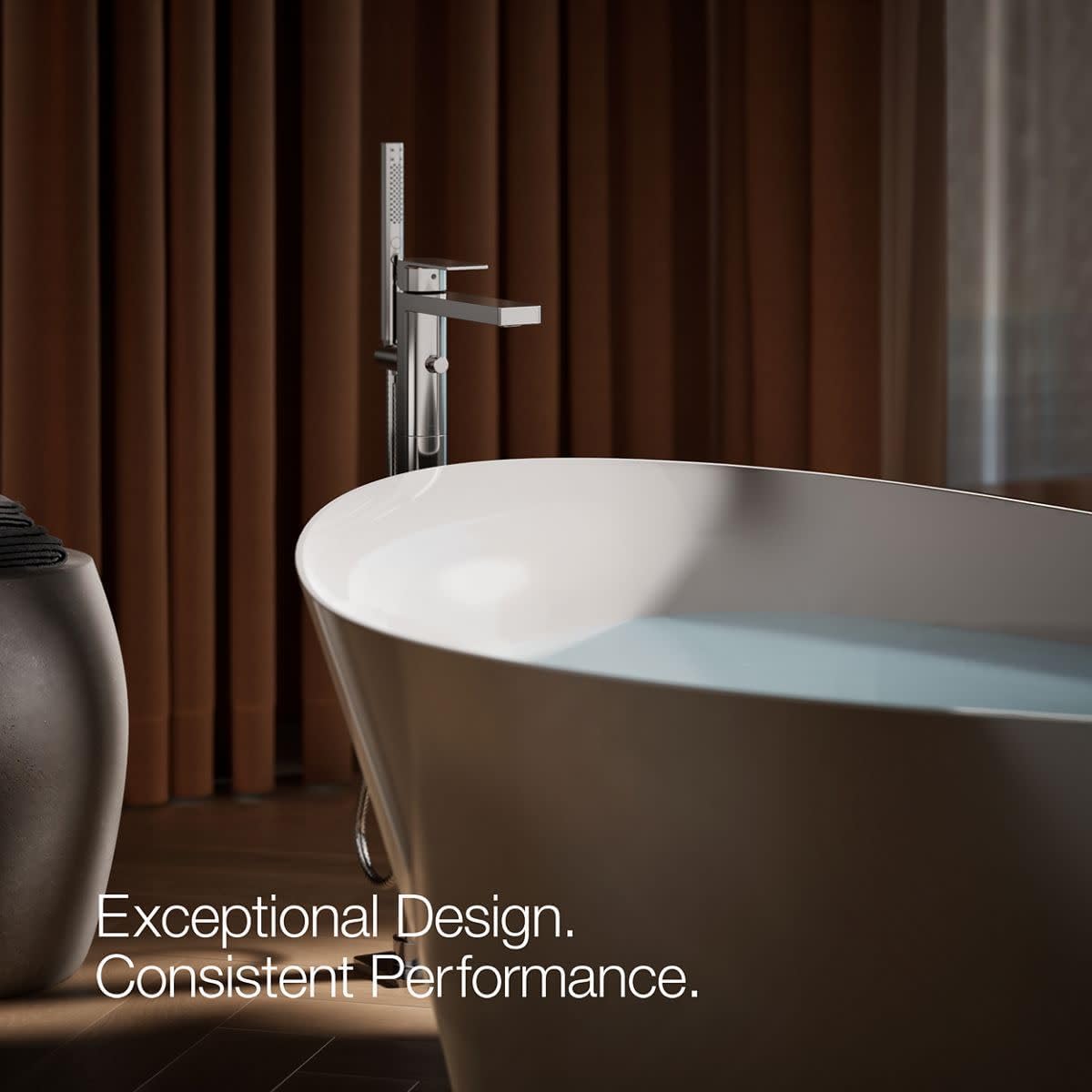 Kohler Parallel Tub Filler Worth It? Honest Pros & Cons 4 Kohler Parallel tub filler worth it,should I buy Kohler Parallel tub filler,Kohler Parallel vs other tub fillers,Kohler Parallel tub filler pros cons,best floor mounted tub filler,Kohler Parallel hand shower quality condition quality and materials close-up