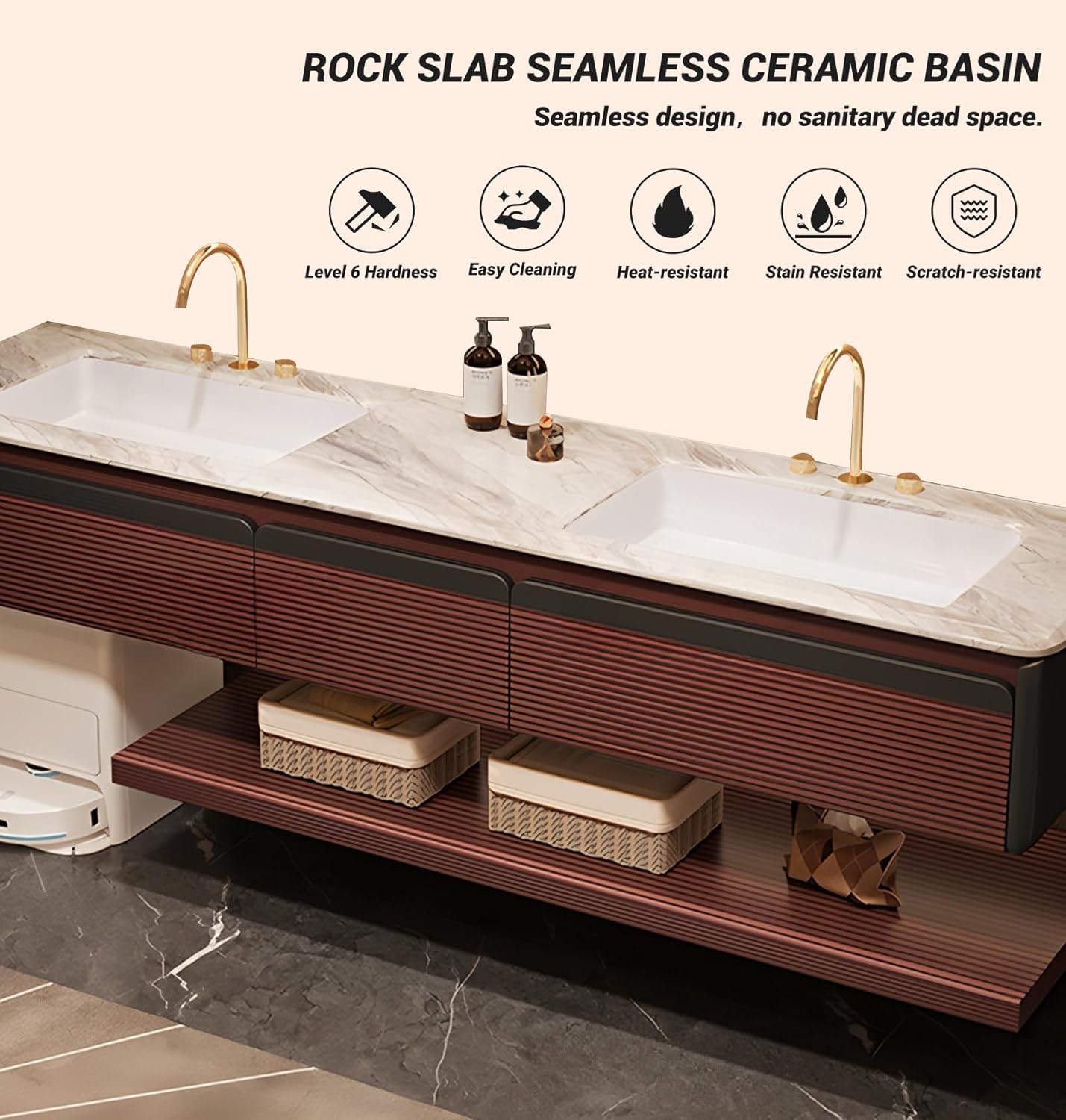 LUTHXAY bathroom vanity worth it,should I buy LUTHXAY vanity,LUTHXAY vanity pros cons,best floating bathroom vanity,double vanity with smart mirror,wall mounted vanity worth buying condition quality and materials close-up