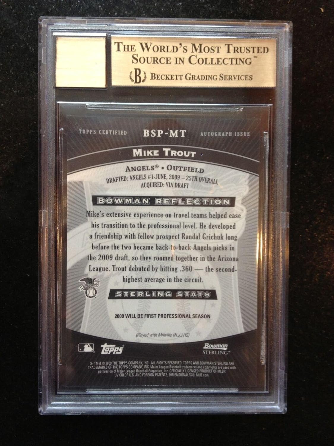 Mike Trout rookie card worth buying,should I buy Mike Trout rookie card,Mike Trout BGS 10 vs PSA 10,Mike Trout rookie card pros cons,best Mike Trout card to collect,2009 Bowman Sterling Trout value collector appeal rarity and investment value