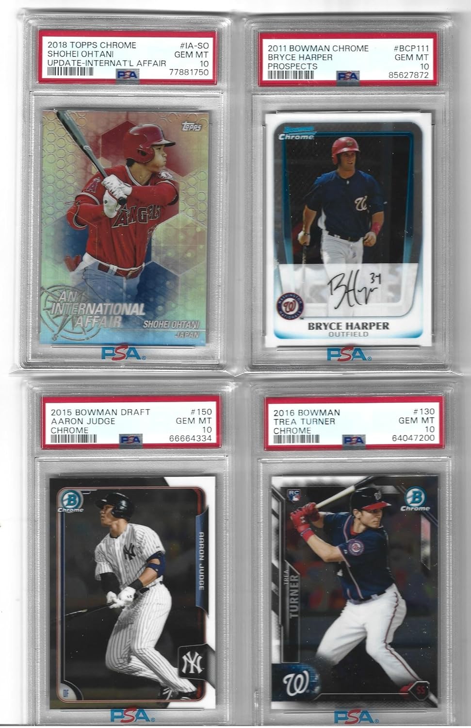 PSA 10 rookie card lot worth buying,should I buy PSA 10 rookie cards,PSA 10 Ohtani Harper Judge Turner,PSA 10 card lot pros cons,best baseball rookie cards to collect,graded card lot investment value condition quality and materials close-up