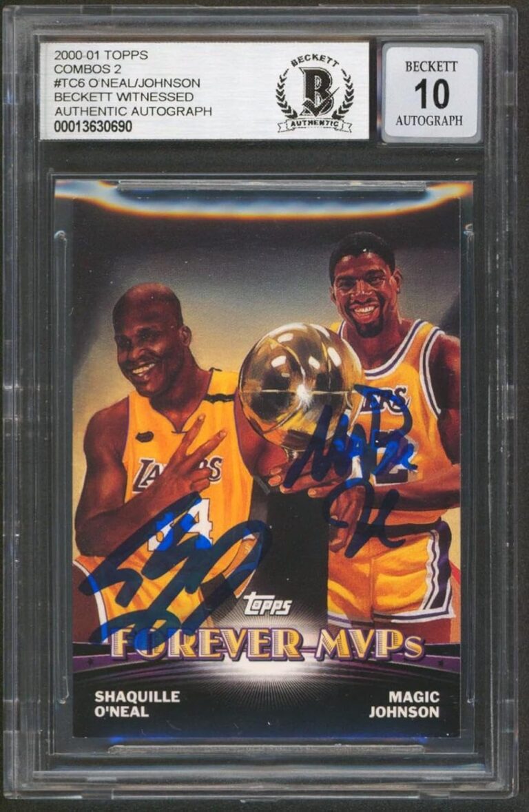 Shaquille O'Neal Magic Johnson Signed Card Worth It? Expert Verdict 41 Image 1 of Shaquille O'Neal Magic Johnson signed card worth it