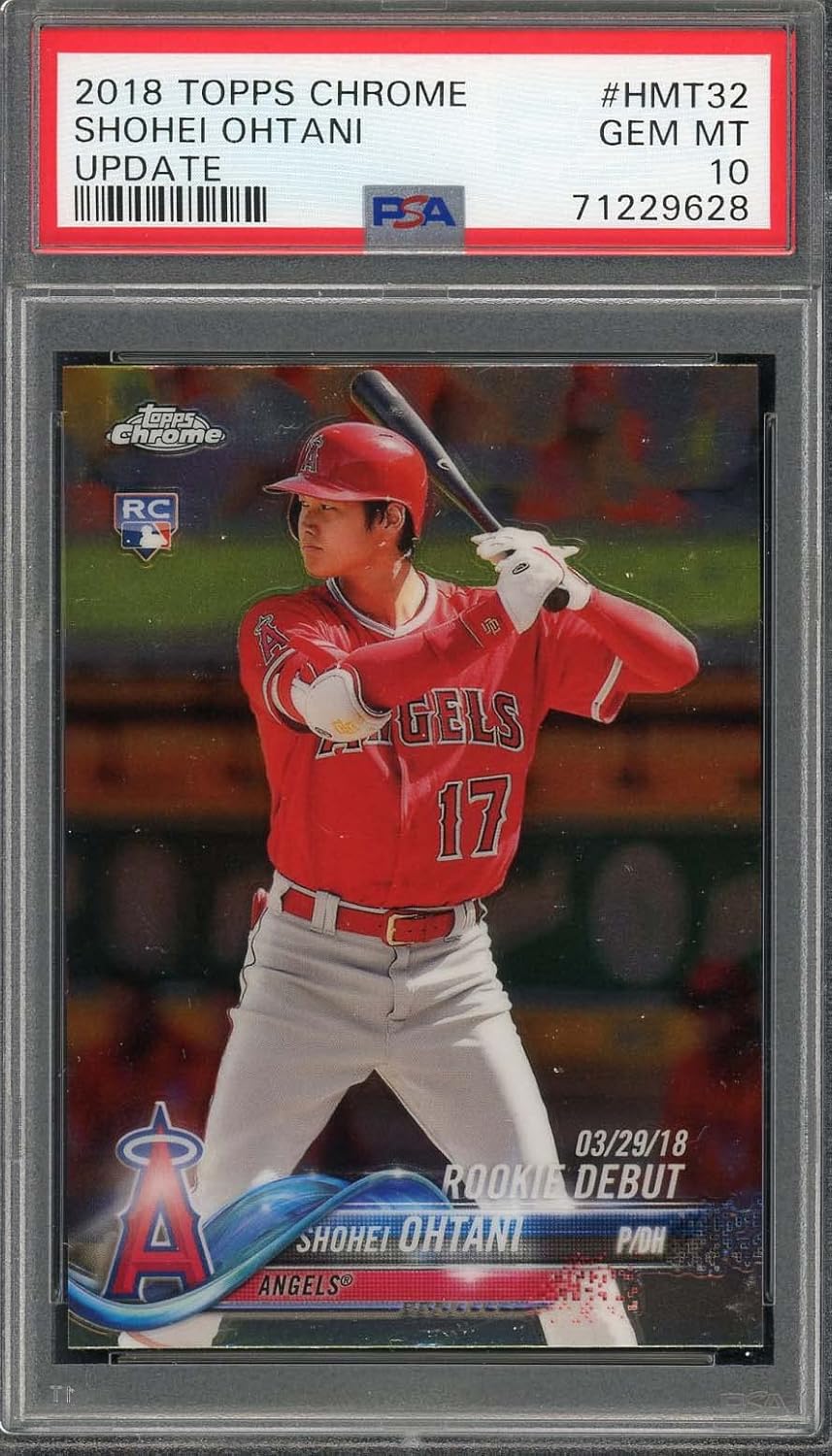 Shohei Ohtani PSA 10 worth buying,Shohei Ohtani rookie card value,PSA 10 Ohtani card pros cons,best Ohtani cards to collect,should I buy a graded Ohtani,Ohtani Topps Chrome Update investment condition quality and materials close-up