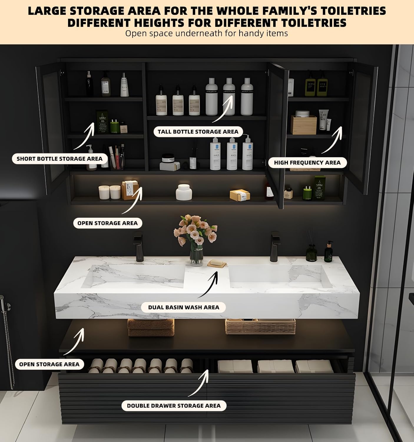 VECHOLL Bathroom Vanity Worth It? Honest Pros & Cons Analysis 4 VECHOLL bathroom vanity worth it,should I buy VECHOLL vanity,VECHOLL vanity pros cons,best double sink bathroom vanity,bathroom vanity with smart mirror,floating vanity worth buying condition quality and materials close-up