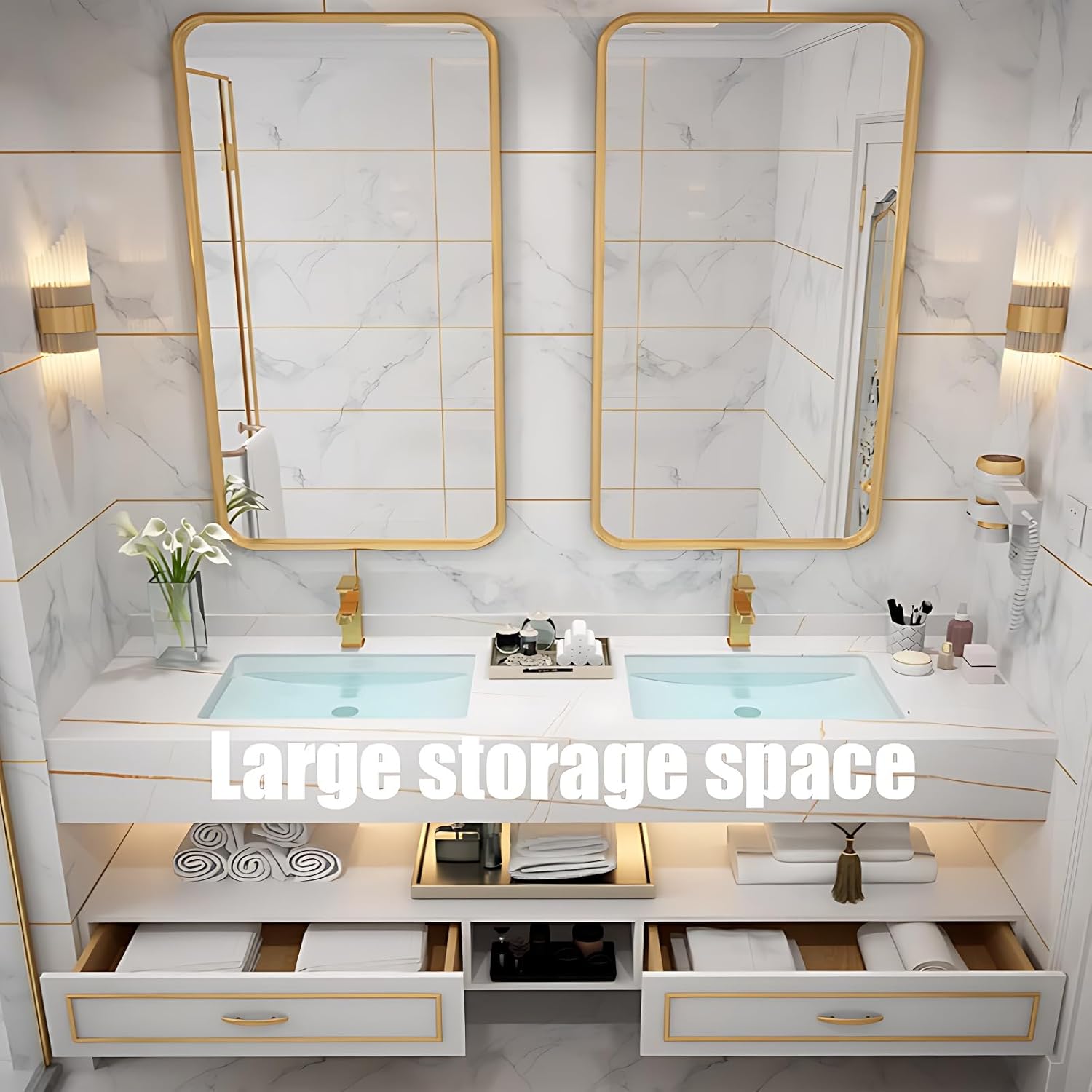 ZGNBSD Double Sink Vanity Worth It? Honest Pros & Cons 4 ZGNBSD double sink vanity worth it,should I buy ZGNBSD vanity,ZGNBSD vanity pros cons,best wall mounted bathroom vanity,double sink vanity worth buying,ZGNBSD vs other bathroom vanities condition quality and materials close-up