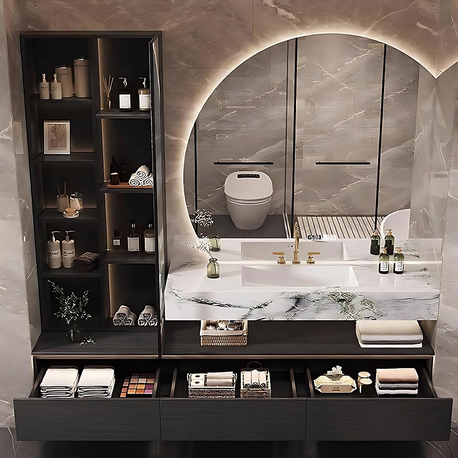 best bathroom vanity set with sink,bathroom vanity set worth buying,modern wall mounted vanity pros cons,ZGNBSD vanity honest assessment,should I buy a bathroom vanity set,bathroom vanity cabinet vs alternatives condition quality and materials close-up