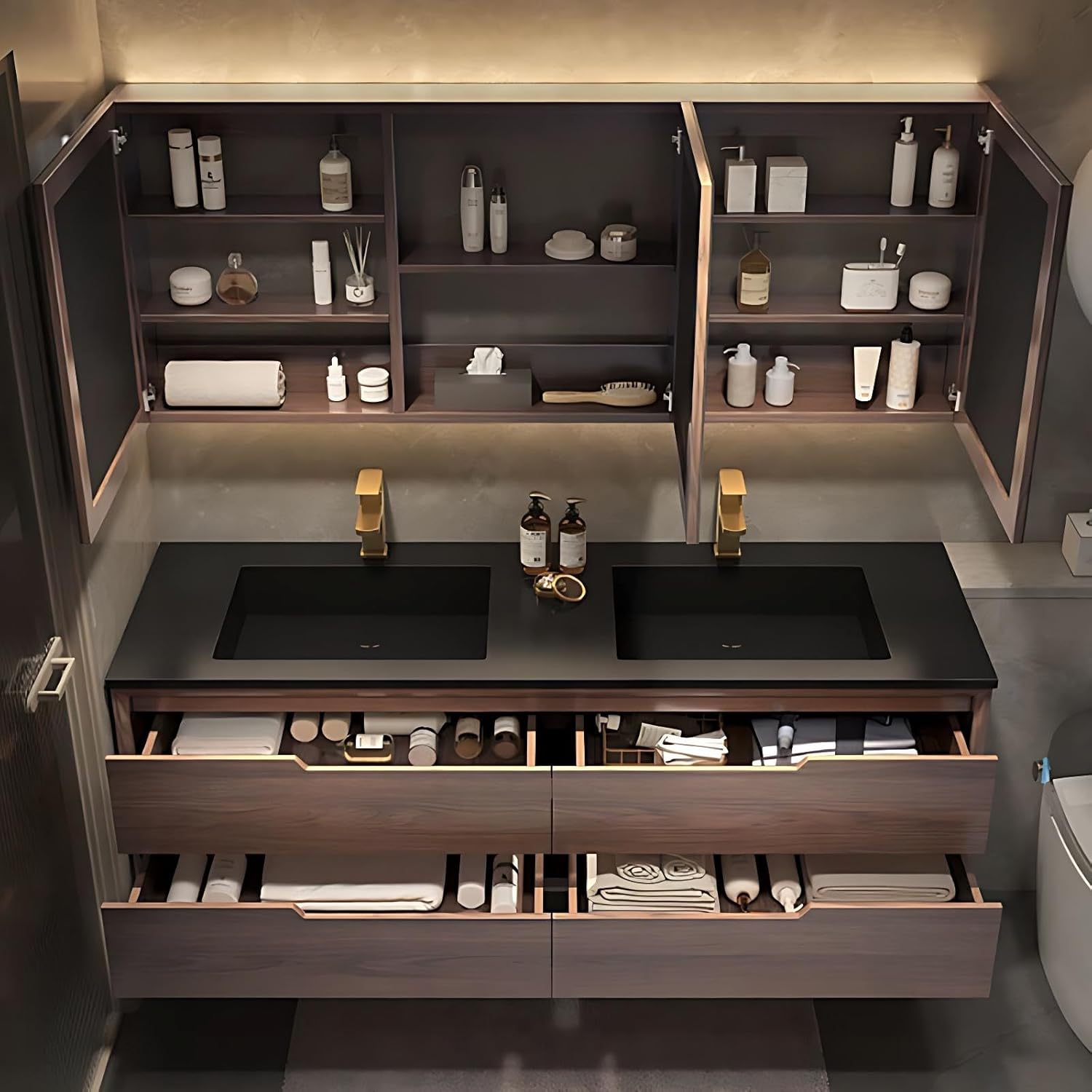 best floating bathroom vanity,floating bathroom vanity worth buying,floating vanity pros cons,should I buy a floating vanity,floating vs standard vanity,best bathroom vanity to buy condition quality and materials close-up