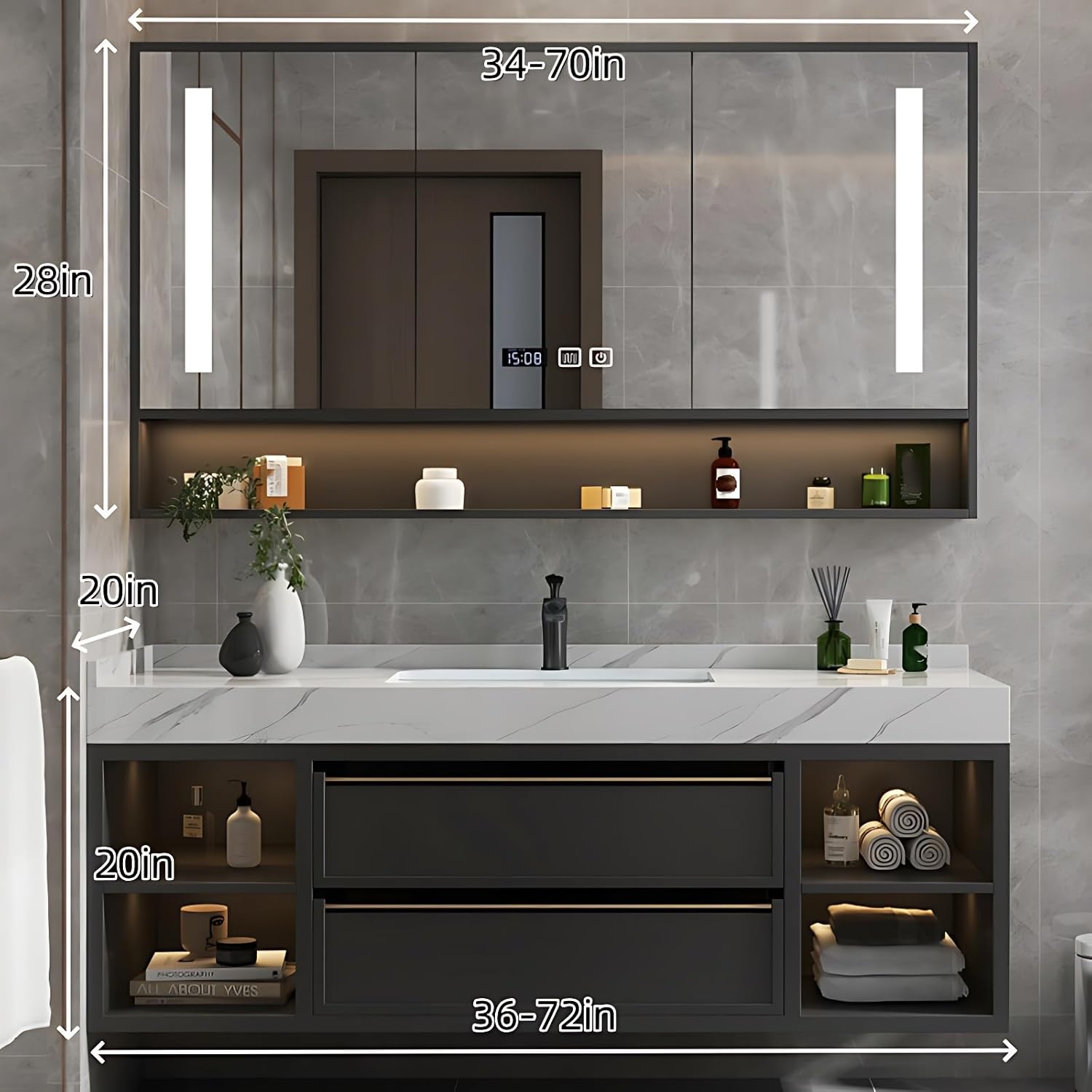 Best Floating Bathroom Vanity with Smart Mirror: Expert Pros & Cons 3 best floating bathroom vanity with smart mirror,floating bathroom vanity pros cons,smart mirror vanity worth buying,Genpai bathroom vanity honest,floating vanity vs traditional,should I buy a floating vanity showcasing design and smart features in a bathroom setting