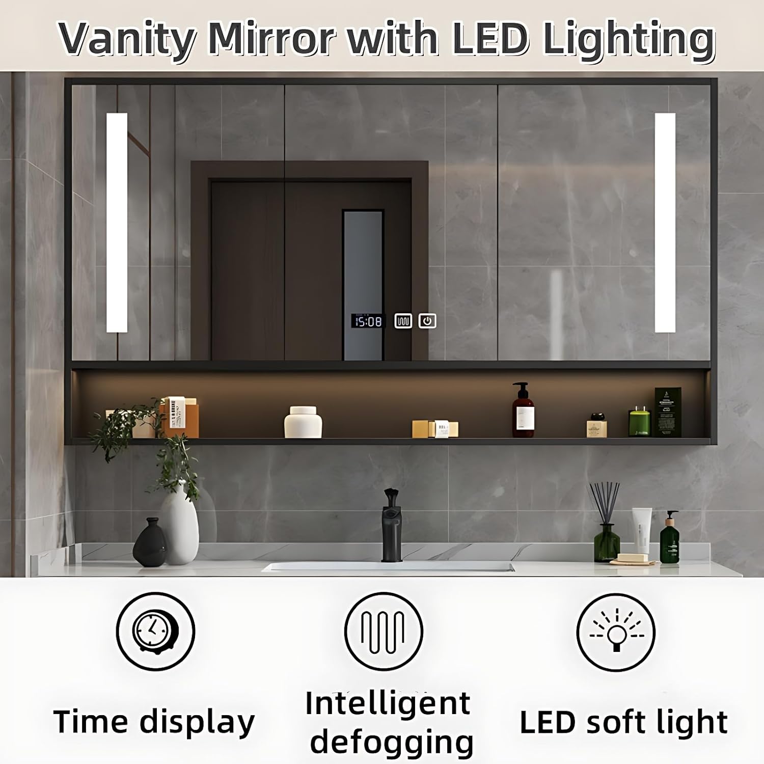 Best Floating Bathroom Vanity with Smart Mirror: Expert Pros & Cons 4 best floating bathroom vanity with smart mirror,floating bathroom vanity pros cons,smart mirror vanity worth buying,Genpai bathroom vanity honest,floating vanity vs traditional,should I buy a floating vanity close-up detail of wood grain, countertop pattern, and mirror edge