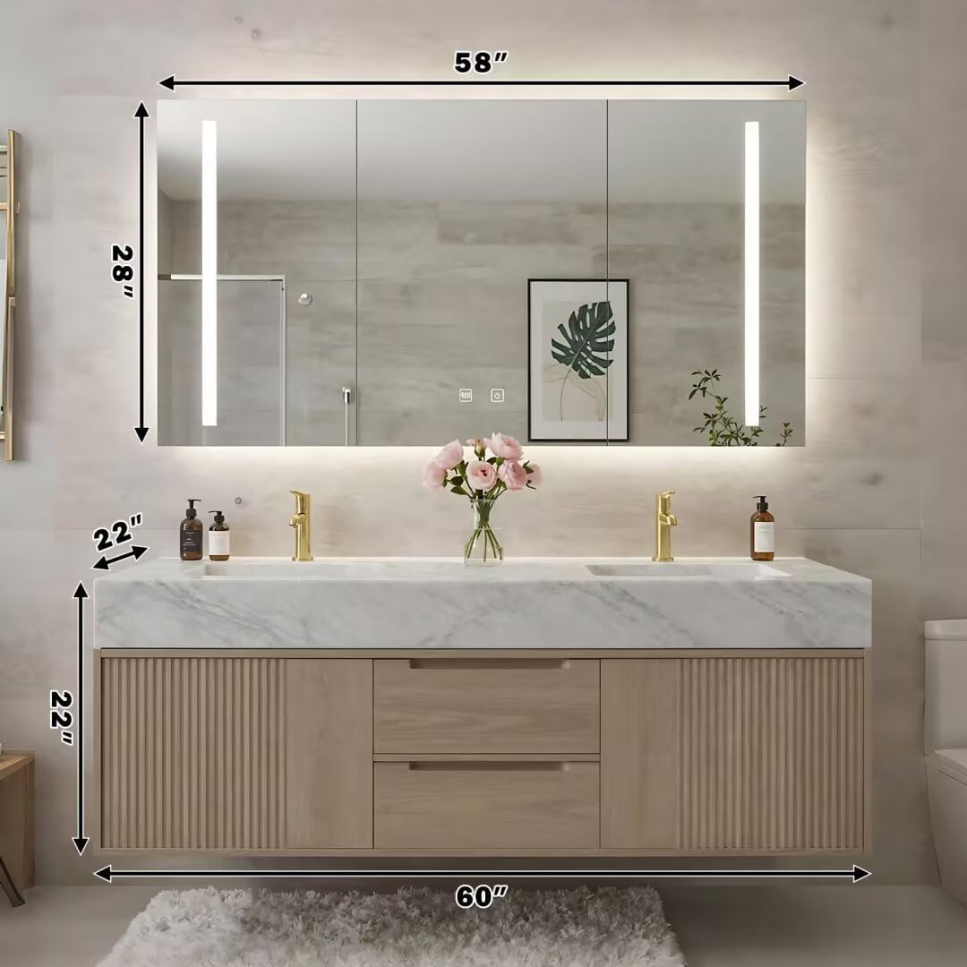 buy 60IN floating bathroom vanity,60IN floating vanity pros cons,best floating bathroom vanity,High QLO vanity worth buying,double sink floating vanity,modern minimalist vanity smart mirror collector appeal rarity and investment value